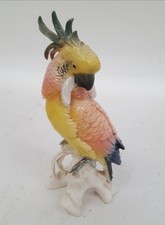 Antique Vintage Karl Enz Porcelain Parrot Figurine Hand Painted Cockatoo Bird
