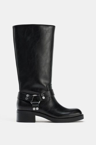 Zara black knee high chunky - knee-high,