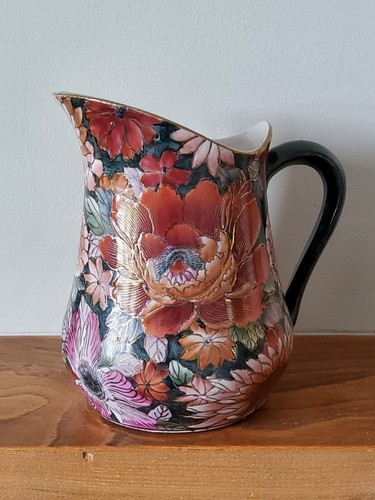Vintage chinese floral jug - chinese,