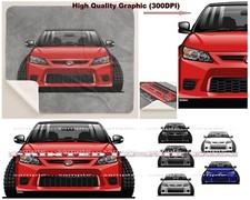 Scion TC Race Compact Front View DigiRods Cartoon Car Sherpa Fleece Blanket