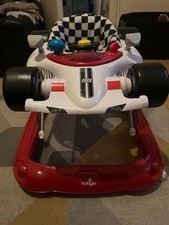 Car Racer Walker, Baby Walker, Adjustable Height, White/Red