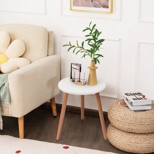 White round mdf - white, coffee