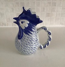 Cockerel Small Jug Blue White
