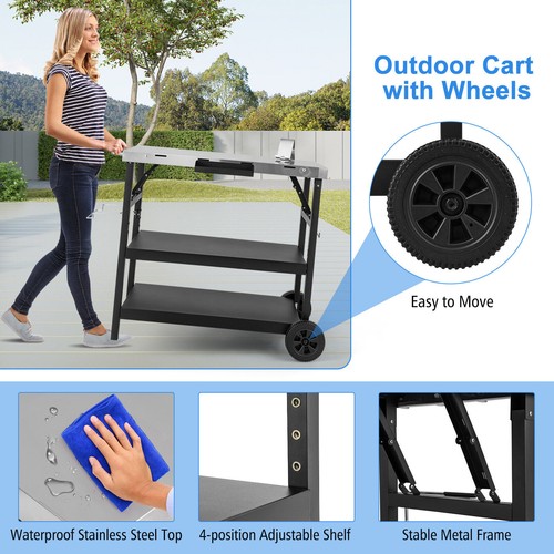 Tier foldable outdoor - outdoor, cart