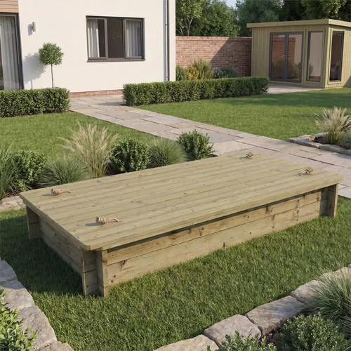 Wooden sandpit 1m - sandpit, –