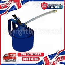 3/4 PINT OIL CAN GARAGE PUMP THUMB LEVER ACTION STEEL METAL WITH FLEXIBLE SPOUT