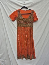 Indian Orange Sari Embellished