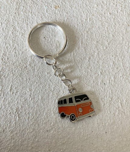 Orange camper van keyring - an,