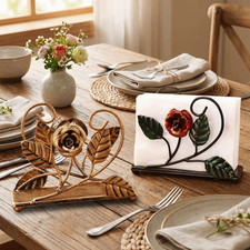 Retro Rose Iron Napkin Holder
