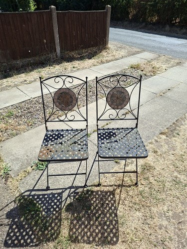 Solid metal outdoor chairs - metal,