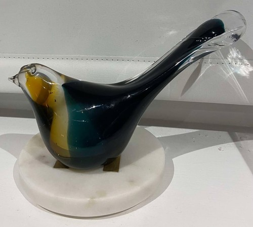 Hand blown vintage glass bird - hand,