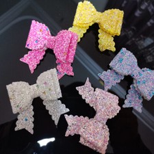 2.7 Inches Ladies Hair Bows Clips Large Crystal Bow Sparking Diamante Encrusted
