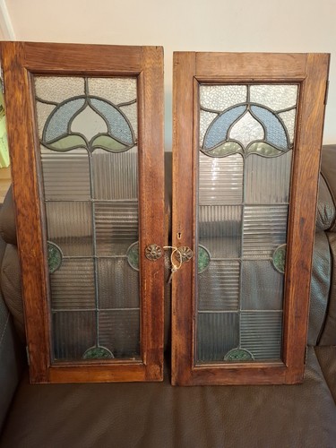 Pair antique oak - pair,