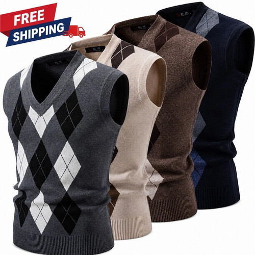 Mens plain neck sleeveless - plain, v