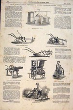 Original Old Antique Print