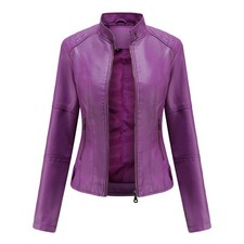 Women Biker Jacket Slim Ladies
