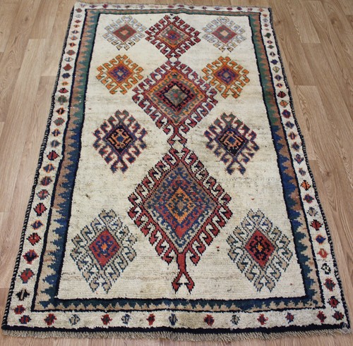 Old handmade wool gabbeh - handmade,