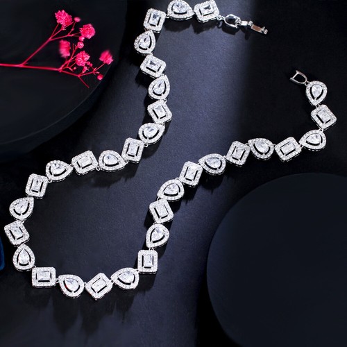 Silver plated cubic zirconia - cubic,