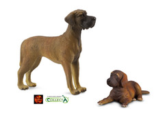 Great Dane and Puppy Dog Toy