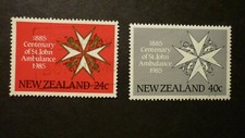 1985 New Zealand Stamps set of 2 fine used Topic St Johns Ambulance in N Z