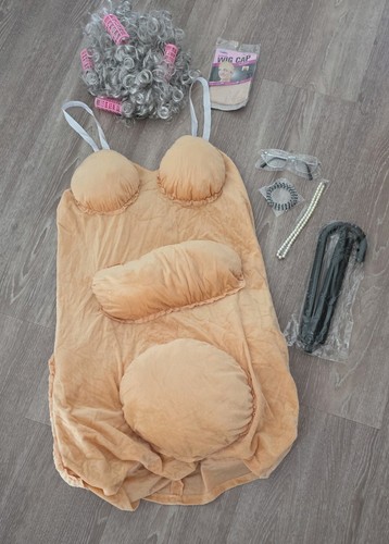 Adult old woman fat - fat, suit