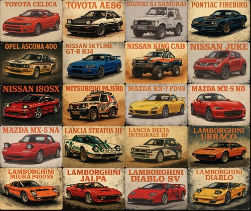 Cars metal posters - cars, signs