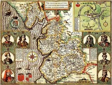 1610 County map of Lancashire