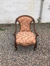 Victorian Walnut  Armchair / Victorian Parlour Chair / Wooden Framed Armchair