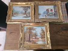 3 x Original Oil Paintings On Canvas Signed
