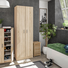 Oak VITA Utility Shoe Cabinet Tall 2 Door Multi Use Cupboard 180cm x 59cm