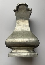 VINTAGE PEWTER FECIT VCM HANDMADE VASE SILVER SCALLOPED TOP EDGE