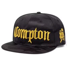 Black Camouflage Embroidered Compton Baseball Cap Hip-Hop Snapback Hat         7