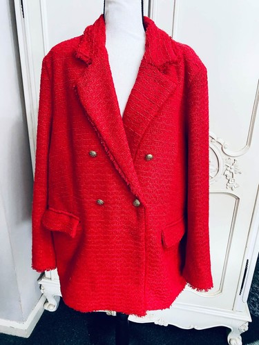 Monsoon ruby red tweed jacket - red,