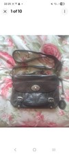 Fossil Maddox Brown Leather Satchel Style Crossbody Handbag