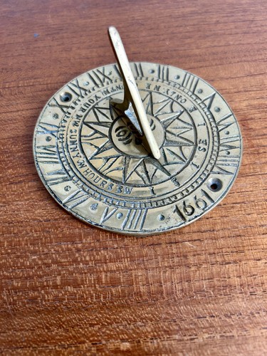 Vintage style brass sundial - vintage,