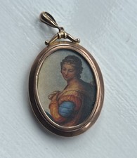 HAND PAINTED ANTIQUE MINIATURE PORTRAIT