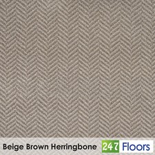 Beige Brown Herringbone Wilton