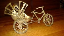 Vintage Brass Cycle RICKSHAW Chinese Japanese Oriental Velotaxi Tricycle Pedicab