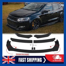 Front Bumper Lip Spoiler Splitter Body Kit Glossy Black For VW Polo MK5 MK6 MK7