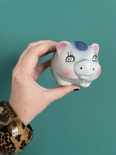 Vintage piggy bank blue and - bank,,