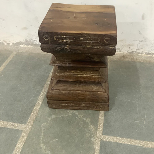 Vintage indian wooden stool - vintage,
