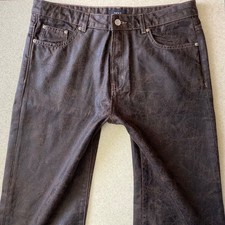 Ladies Next Straight High Rise Brown Crackle Jeans Size 14 R W32 L31  (455B)