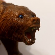 AAA ELC Vintage Brown Bear Wildlife Solid Plastic Rubber Wild Animal Toy Figure
