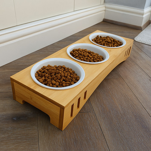 Wooden pet bowl stand - bowl,