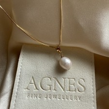 14 ct gold filled White Baroque Pearl Pendant