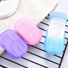 UK Foaming Scented Soap Flakes Washing Hand Paper Slice Sheets Travel Portable