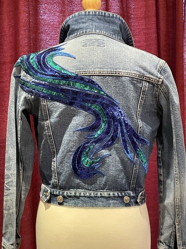 Upcycled denim jacket - denim,