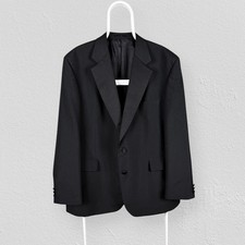 Vintage Burton Black Tuxedo Suit Blazer Dinner Jacket Wool Mens UK44 Regular