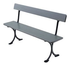 Antique c.1900 Painted Pitch Pine & Iron Bench – Quality Garden Furniture