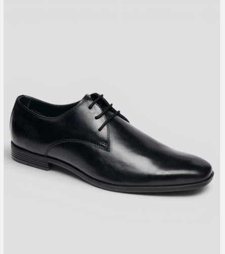 Mens black leather lace - black,